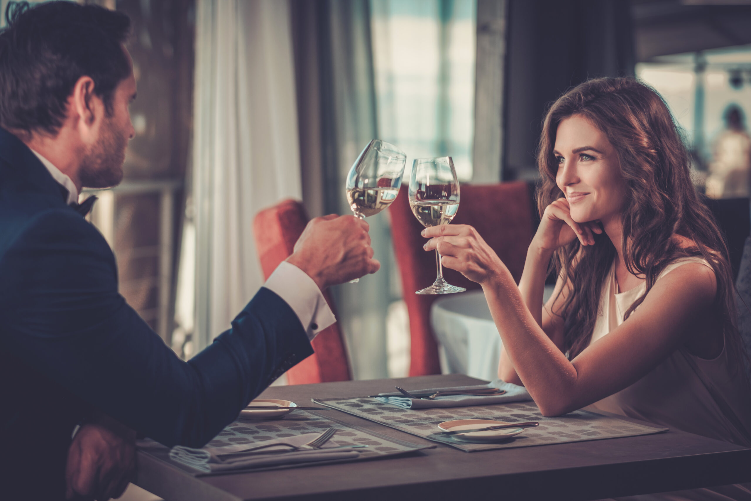 Beautiful couple in a restaurant